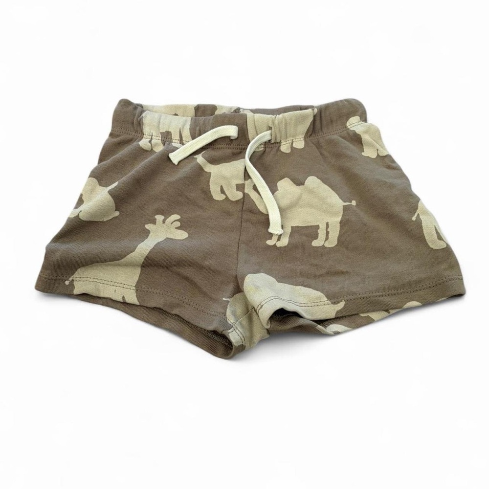 Kids Safari Print Brown Shorts